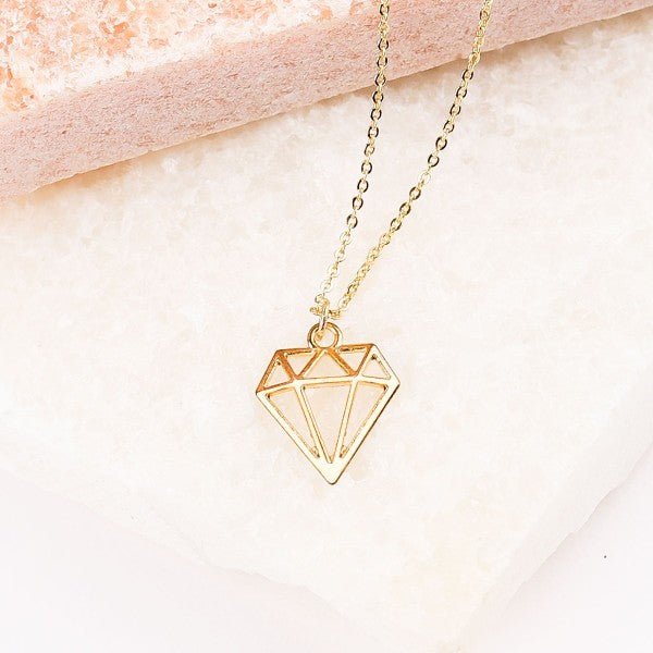 18k Gold Diamond Necklace - Pink Fox Clothing