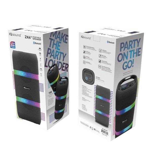 IQ Sound 2x4 - In Portable Bluetooth TWS LED Speaker - Pink Fox Clothing