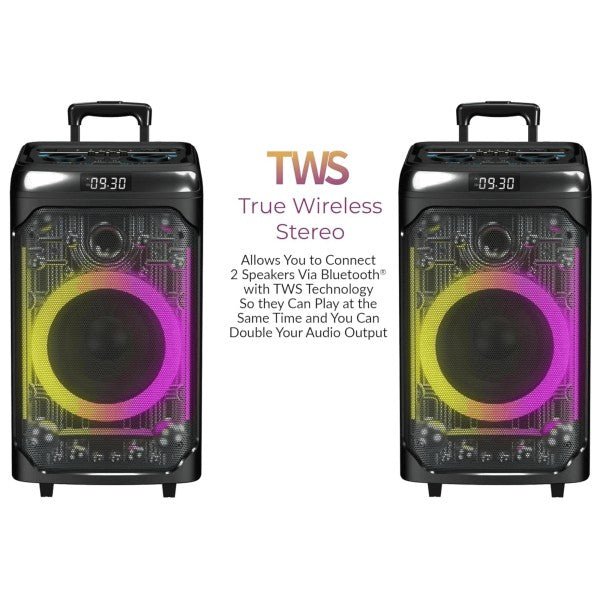 IQ Sound CYBER FLEX12 12 - Inch Portable BT Speaker - Pink Fox Clothing