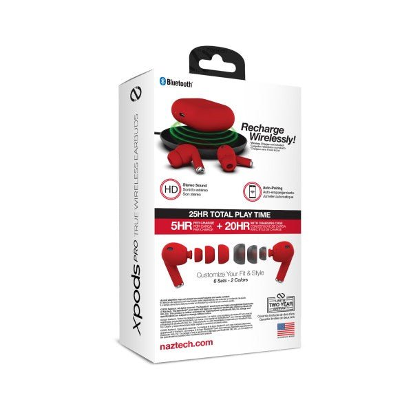 Naztech Xpods PRO TWS with Wireless Charging Case - Pink Fox Clothing