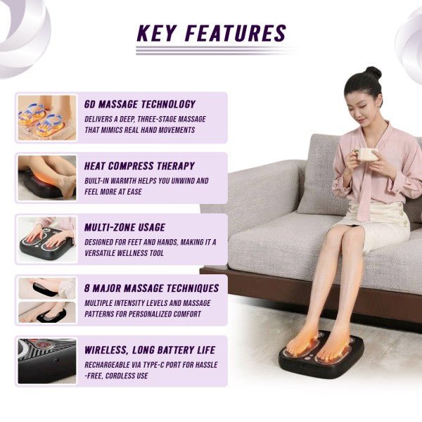 Stress & Pain Relief Foot Massager w/Heat - Pink Fox Clothing